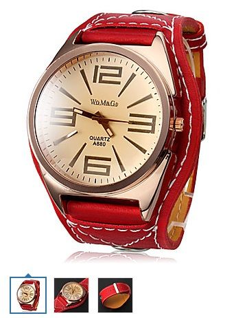 Relógio Unissexo em Pele (Vermelho) #00206995
